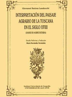 cover image of Interpretación del paisaje agrario de la Toscana en el siglo XVIII